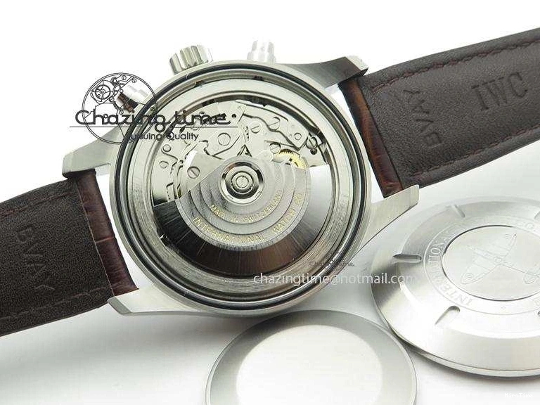 MIROTIME 0822 Cozy Pilot Chrono SS IW387802 V6F 1:1 Best Edition On Brown Leather Strap A 7323